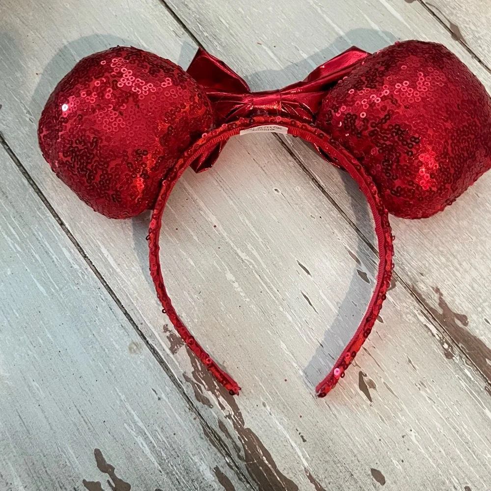Disney Red Sequin Minnie Mouse Ears